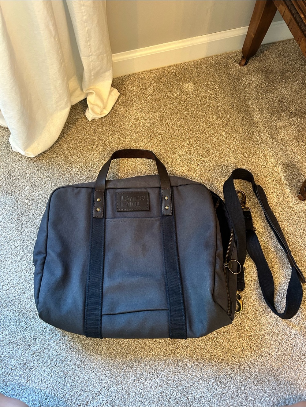 Lands End Navy Canvas Travel Brief - Men